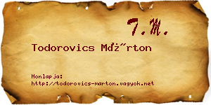 Todorovics Márton névjegykártya